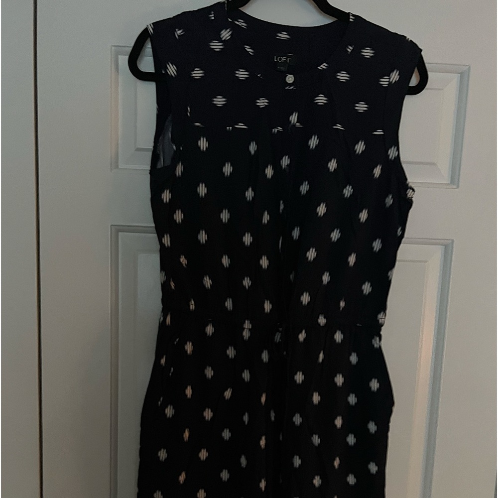 Loft one piece Navy printed jumpsuit